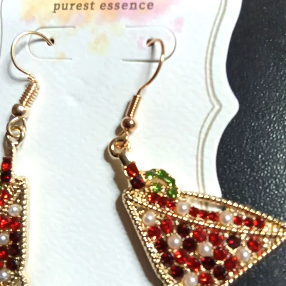 Cocktail Rhinestone Earrings - Picture 3 of 5